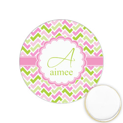 Pink & Green Geometric Printed Cookie Topper - 1.25" (Personalized)