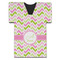 Pink & Green Geometric Jersey Bottle Cooler - FRONT (flat)