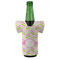 Pink & Green Geometric Jersey Bottle Cooler - Set of 4 - FRONT (on bottle)