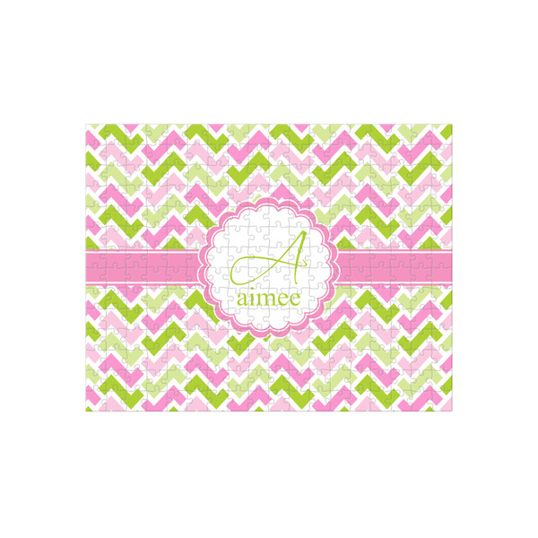 Custom Pink & Green Geometric 252 pc Jigsaw Puzzle (Personalized)