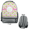 Pink & Green Geometric Large Backpack - Gray - Front & Back View