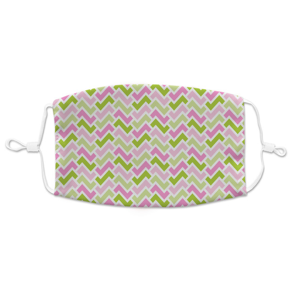 Custom Pink & Green Geometric Adult Cloth Face Mask - XLarge