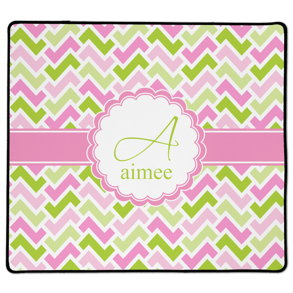 Custom Pink & Green Geometric XL Gaming Mouse Pad - 18" x 16" (Personalized)