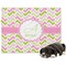 Pink & Green Geometric Microfleece Dog Blanket - Large