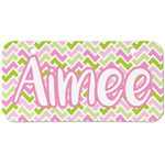 Pink & Green Geometric Mini/Bicycle License Plate (2 Holes) (Personalized)