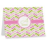 Pink & Green Geometric Note cards (Personalized)