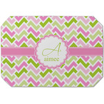 Pink & Green Geometric Dining Table Mat - Octagon (Single-Sided) w/ Name and Initial