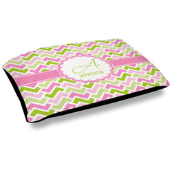 Pink & Green Geometric Outdoor Dog Bed - Large (Personalized)