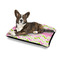 Pink & Green Geometric Outdoor Dog Beds - Medium - IN CONTEXT