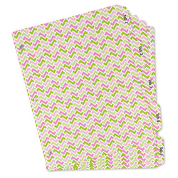 Pink & Green Geometric Binder Tab Divider - Set of 5 (Personalized)
