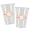 Pink & Green Geometric Party Cups - 16oz - Alt View