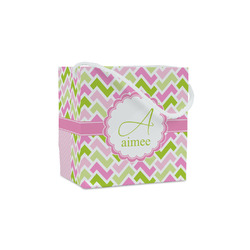 Pink & Green Geometric Party Favor Gift Bags - Matte (Personalized)