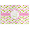 Pink & Green Geometric Disposable Paper Placemat - Front View