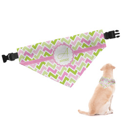 Pink & Green Geometric Dog Bandana - XLarge (Personalized)