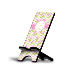 Pink & Green Geometric Cell Phone Stand (Small) (Personalized)