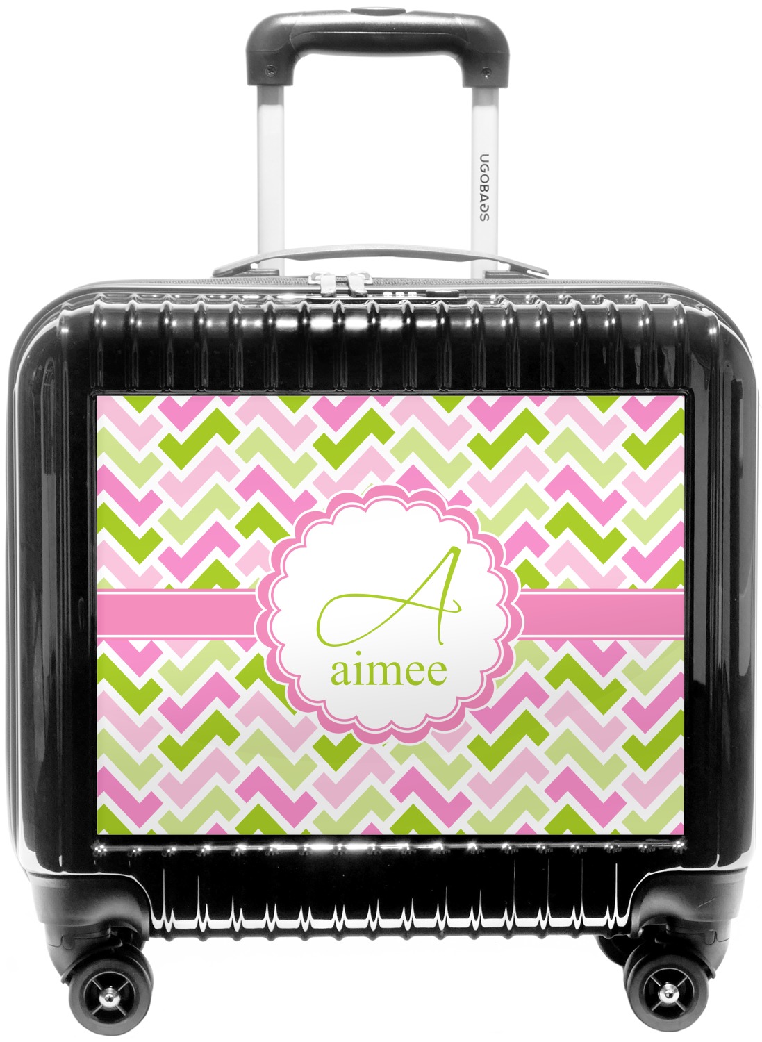 pink and green suitcase