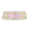 Pink & Green Geometric Plastic Pet Bowls - Small - FRONT