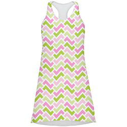 Pink & Green Geometric Racerback Dress - Medium