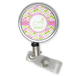 Pink & Green Geometric Retractable Badge Reel (Personalized)