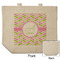 Pink & Green Geometric Reusable Cotton Grocery Bag - Front & Back View