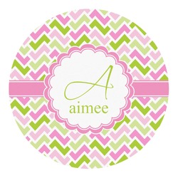 Pink & Green Geometric Round Decal - Small (Personalized)