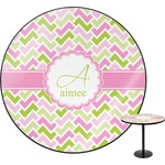 Pink & Green Geometric Round Table - 30" (Personalized)