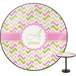 Pink & Green Geometric Round Table - 24" (Personalized)