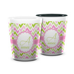 Pink & Green Geometric Ceramic Shot Glass - 1.5 oz (Personalized)