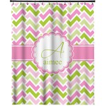 Pink & Green Geometric Extra Long Shower Curtain - 70"x84" (Personalized)