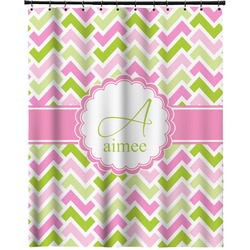 Pink & Green Geometric Extra Long Shower Curtain - 70"x84" (Personalized)