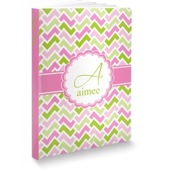 Pink & Green Geometric Softbound Notebook - 7.25" x 10" (Personalized)