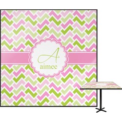Pink & Green Geometric Square Table Top - 30" (Personalized)