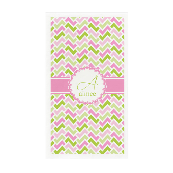 Custom Pink & Green Geometric Guest Towels - Full Color - Standard (Personalized)