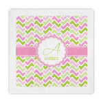 Pink & Green Geometric Standard Decorative Napkins (Personalized)