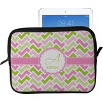 Pink & Green Geometric Tablet Case / Sleeve - Large (Personalized)