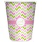 Pink & Green Geometric Waste Basket (White)