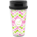 Pink & Green Geometric Acrylic Travel Mug without Handle (Personalized)