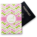 Pink & Green Geometric Vinyl Passport Holder (Personalized)