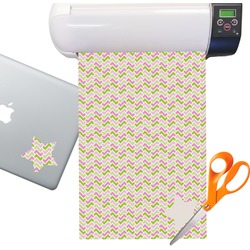 Pink & Green Geometric Sticker Vinyl Sheet (Permanent)