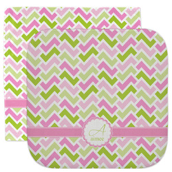Pink & Green Geometric Facecloth / Wash Cloth (Personalized)