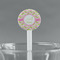 Pink & Green Geometric White Plastic 7" Stir Stick - Round - Main