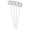 Pink & Green Geometric White Plastic Stir Stick - Double Sided - Square - Front