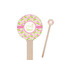 Pink & Green Geometric Wooden 7.5" Stir Stick - Round - Closeup