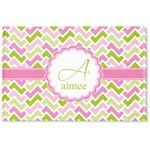 Pink & Green Geometric Woven Mat (Personalized)