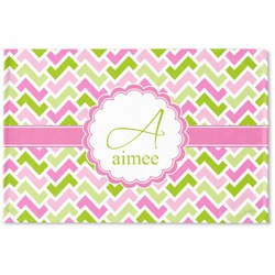 Pink & Green Geometric Woven Mat (Personalized)