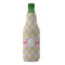 Pink & Green Geometric Zipper Bottle Cooler - FRONT (bottle)