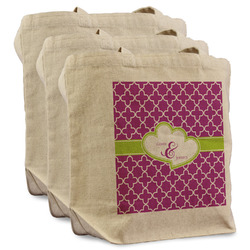 Clover Reusable Cotton Grocery Bags - Set of 3 (Personalized)