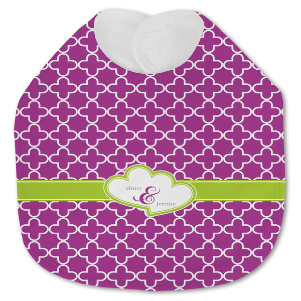 Custom Clover Jersey Knit Baby Bib w/ Couple's Names