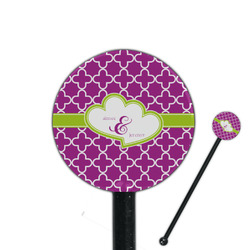 Clover 5.5" Round Plastic Stir Sticks - Black - Single Sided (Personalized)