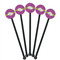 Clover Black Plastic 5.5" Stir Stick - Round - Fan View